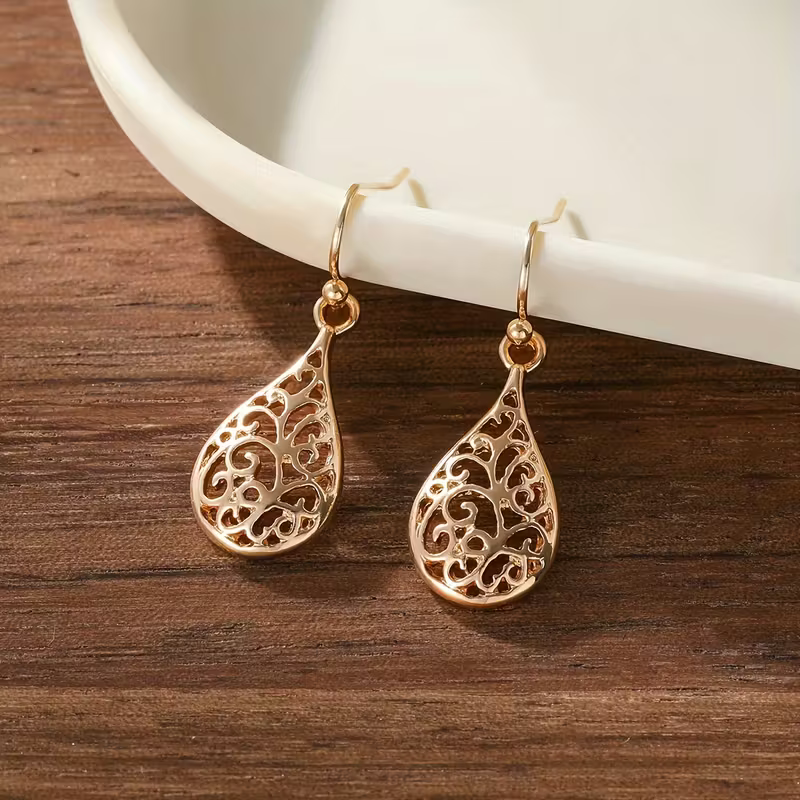 Boho Filigree Teardrop Earrings