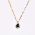 Emerald-Look Dew Necklace