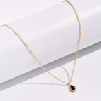 Emerald-Look Dew Necklace