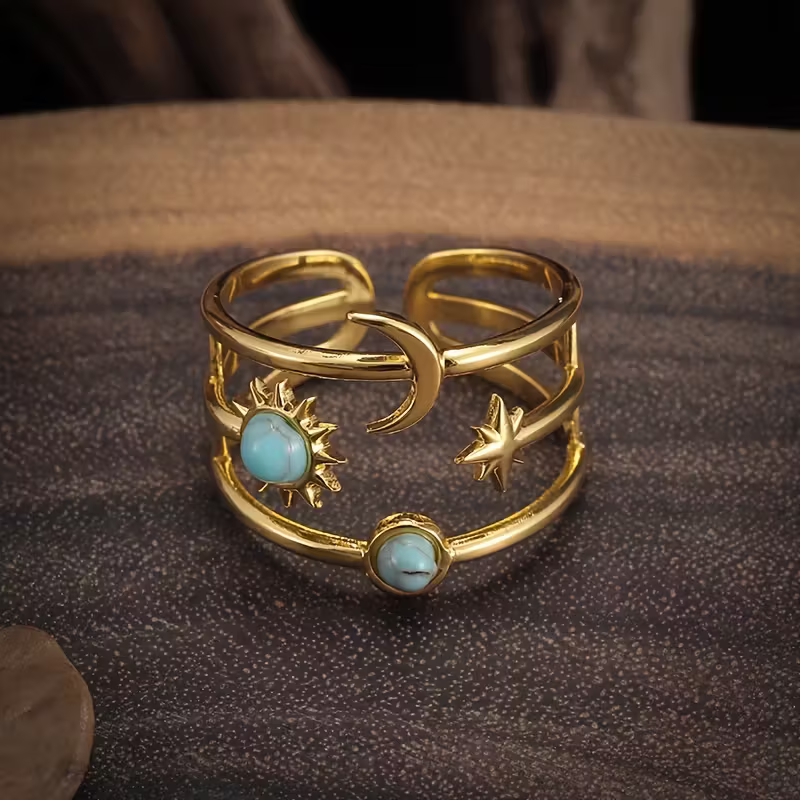Celestial Turquoise Triple-Band Ring