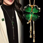 Emerald-Look Clover Necklace