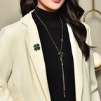 Emerald-Look Clover Necklace