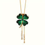 Emerald-Look Clover Necklace