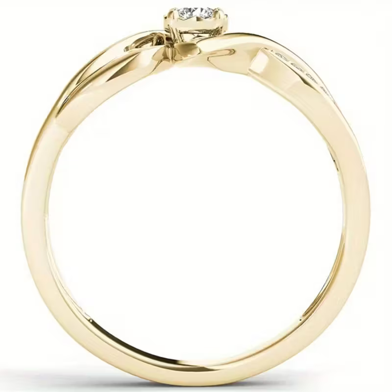 Goudkleurige belofte-ring met knoop
