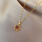 Ruby-Look Bloom Necklace