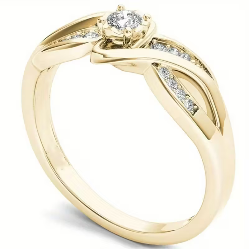 Goudkleurige belofte-ring met knoop