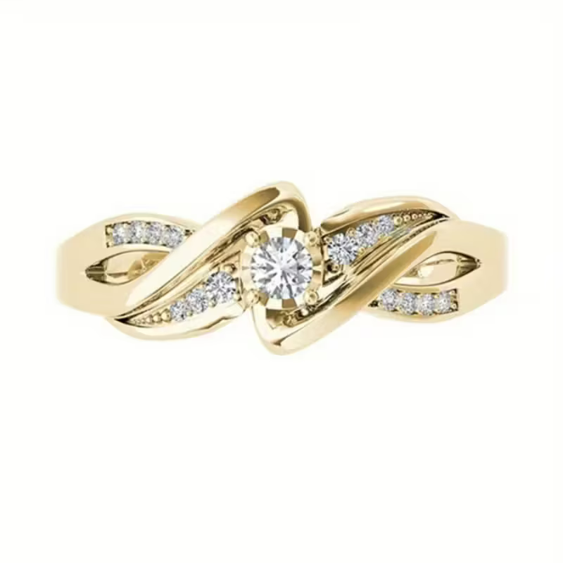 Goudkleurige belofte-ring met knoop