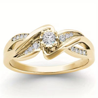 Goudkleurige belofte-ring met knoop