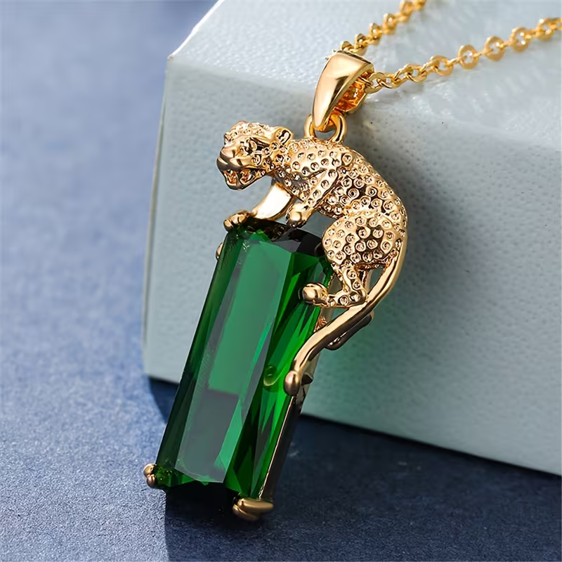Leopard Gemstone Necklace