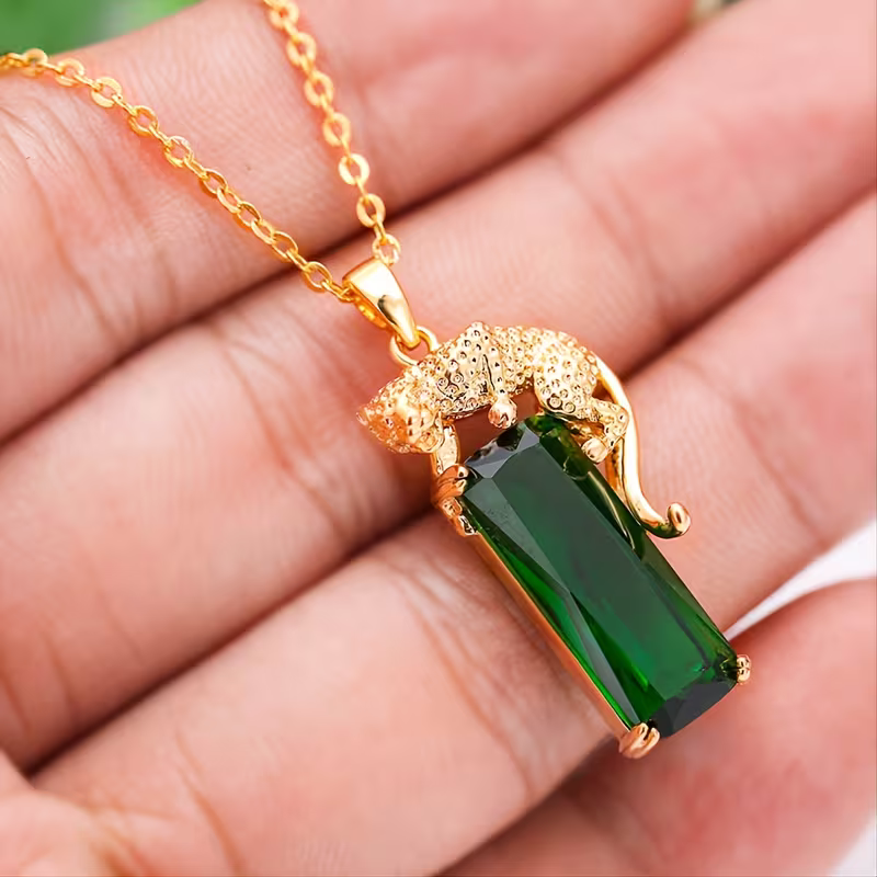 Leopard Gemstone Necklace