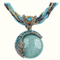 Bohemian Turquoise Moon Pendant Necklace