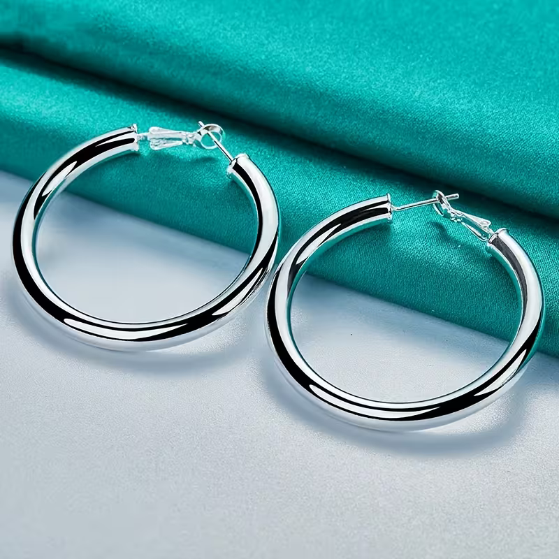 Silver-Tone Glow Hoop Earrings