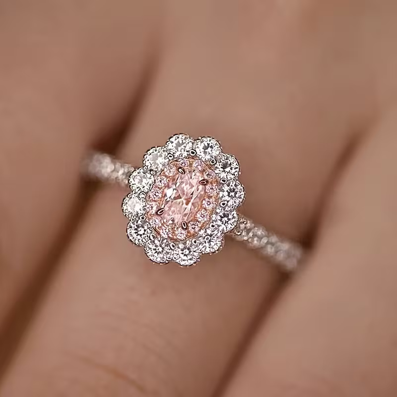 Blush Pink Halo Ring