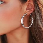 Silver-Tone Glow Hoop Earrings