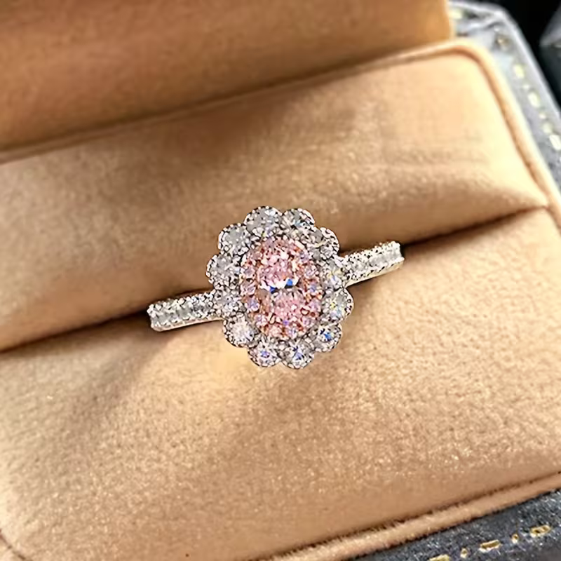 Blush Pink Halo Ring