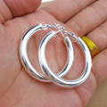 Silver-Tone Glow Hoop Earrings