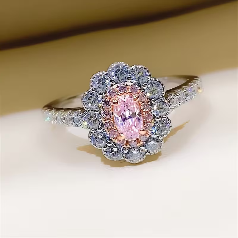 Blush Pink Halo Ring