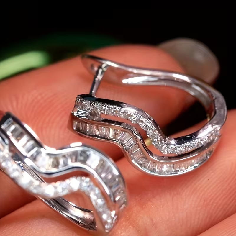 Silver-Tone Wave Earrings