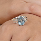 Aqua Crystal Boho Ring