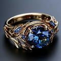 Sapphire-Look Flame Ring