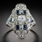 Vintage-Style Zirconia Silver-Tone Ring in Three Stone Colours