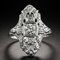 Vintage-Style Zirconia Silver-Tone Ring in Three Stone Colours