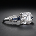 Vintage-Style Blue and Silver-Tone Ring