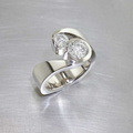 Vintage-Style Silver-Tone Zirconia Open Ring