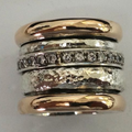 Thick Vintage-Style Two-Tone Ring