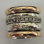Thick Vintage-Style Two-Tone Ring