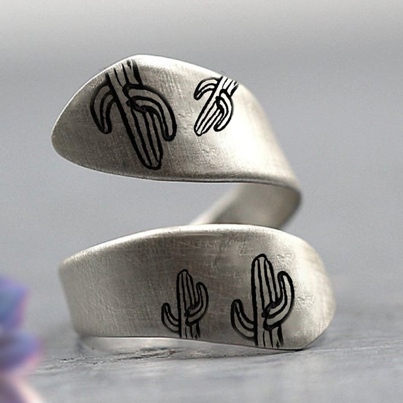 Vintage-Style Open Cactus Ring