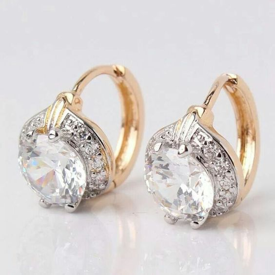 Vintage-Style Gold-Tone and Glass Earrings
