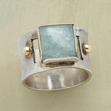 Vintage-Style Green Square Moonstone Ring