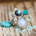 Vintage-Style Cosmic Moonstone Ring