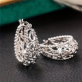 Vintage-Style Bright Silver-Tone Basket Earrings