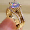 Vintage-Style Colourful Sparkling Ring Set