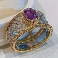 Vintage-Style Bright Purple Zirconia Ring
