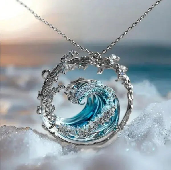 Ocean-Inspired Pendant Necklace in Two Tones