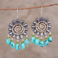Vintage-Style Blue Stone Bead Earrings