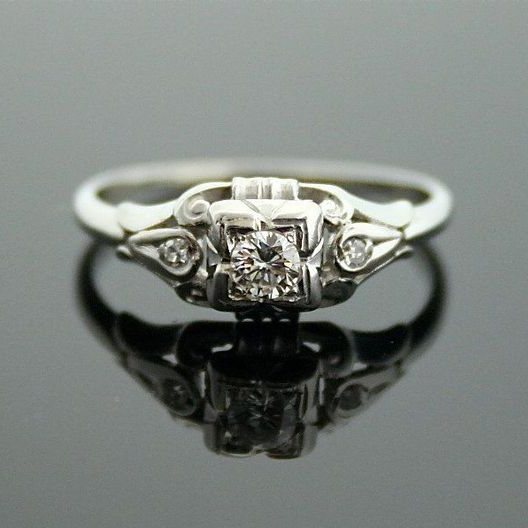 Vintage ring met kristal en zirkonia in zilverkleur