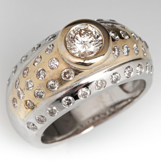 Vintage-Style Fancy Thick Zirconia Ring