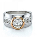 Vintage-Style Silver-Tone Zirconia Bright Ring