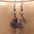 Vintage-Style Bronze-Tone Spiral Earrings