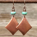 Vintage-Style Brown and Blue Stone Earrings