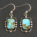 Vintage-Style Blue Opal-Look Square Earrings