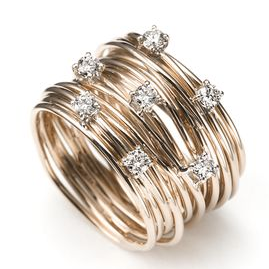 Vintage-Style Gold-Tone Layered Zirconia Ring