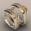 Vintage-Style Zirconia Two-Tone Ring Set