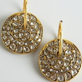 Vintage-Style Round Crystal-Studded Disc Earrings