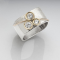 Vintage-Style Square Silver-Tone Zirconia Ring