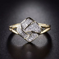 Vintage-Style Bright Symbol Gold-Tone Ring